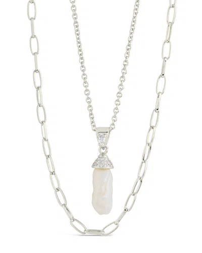 Sterling Forever Cubic Zirconia Nerissa Layered Necklace In Silver-tone