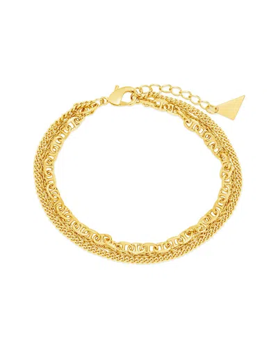 Sterling Forever Nevaeh Layered Chain Bracelet In Gold