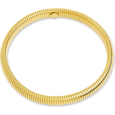 Sterling Forever Nia Textured Stretch Bracelet In Gold
