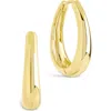 Sterling Forever Nikki Teardrop Hoop Earrings In Gold