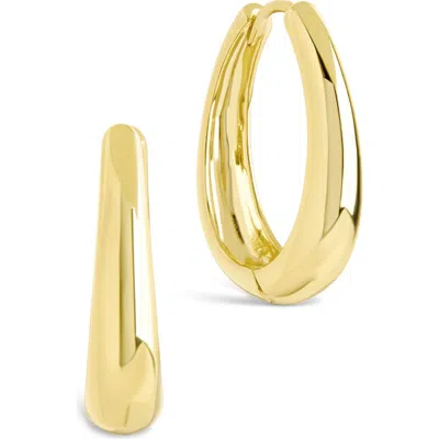 Sterling Forever Nikki Teardrop Hoop Earrings In Gold