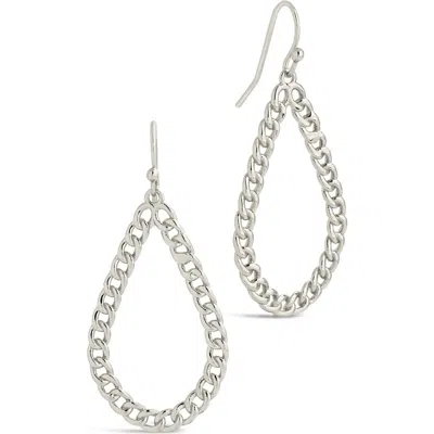 STERLING FOREVER STERLING FOREVER NIKOLE CHAIN LINK TEARDROP EARRINGS