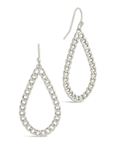 Sterling Forever Nikole Chainlink Teardrop Dangle Earrings In Metallic