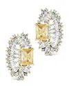 Sterling Forever 14k Plated Cz Nina Statement Studs In Gold