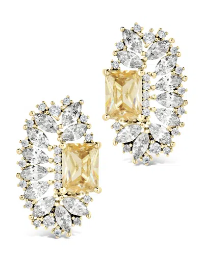 Sterling Forever Nina Elongated Cz Stud Earrings In Gold
