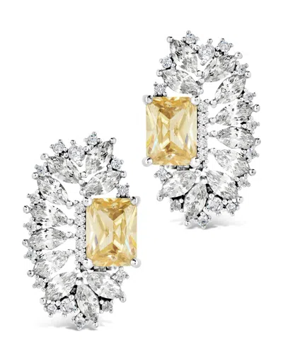 Sterling Forever Nina Elongated Cz Stud Earrings In Silver