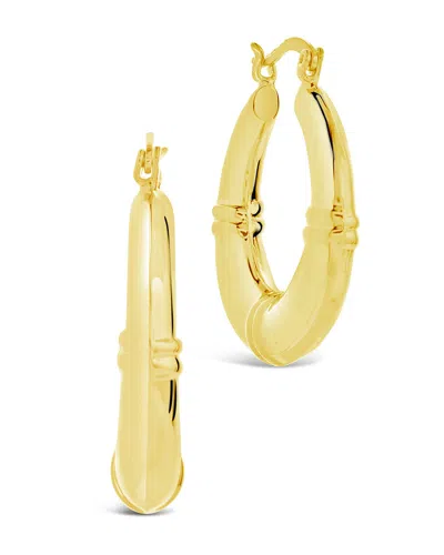 Sterling Forever Nina Notch Tube Hoop Earrings In Gold