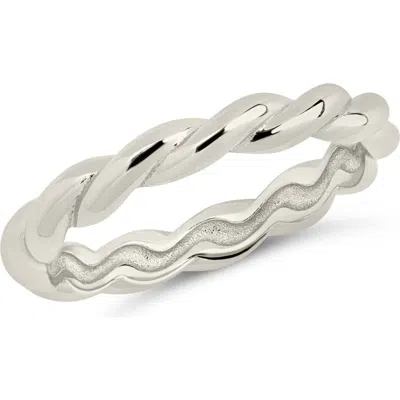 Sterling Forever Nixie Twisted Band Ring In Silver