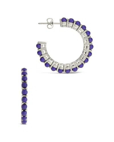 STERLING FOREVER STERLING FOREVER NOELLA BEADED HOOPS