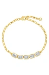 Sterling Forever Nyssa Bezel Cubic Zirconia Station Bracelet