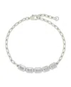 Sterling Forever Nyssa Bezel Cubic Zirconia Station Bracelet In Silver