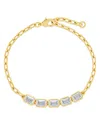 Sterling Forever Nyssa Bezel Cubic Zirconia Station Bracelet