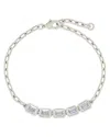 Sterling Forever Nyssa Bezel Cubic Zirconia Station Bracelet In Silver
