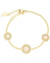 Sterling Forever Oasis Opal & Cz Stationed Bracelet In Gold