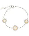 Sterling Forever Oasis Opal & Cz Stationed Bracelet In Silver