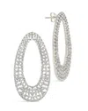 Sterling Forever Olivia Cz Oval Stud Earrings In Metallic