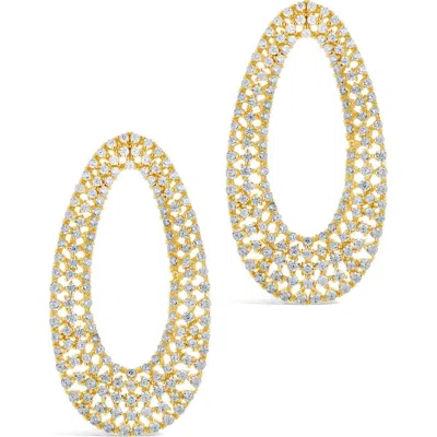Sterling Forever 14k Plated Cz Olivia Ovals Studs In Gold