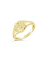 Sterling Forever Om Engraved Signet Ring In Gold