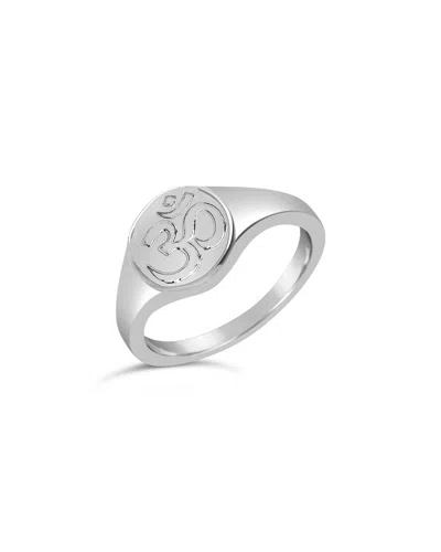 Sterling Forever Om Engraved Signet Ring In Silver