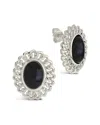 Sterling Forever Onyx Stone Ainsley Stud Earrings