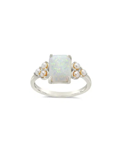 STERLING FOREVER STERLING FOREVER OPAL CZ SUNNI OPAL & SIGNET RING
