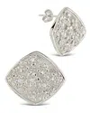 Sterling Forever Ophelia Cz Floral Stud Earrings In Silver