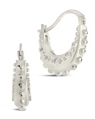 Sterling Forever Oriana Cz Hoop Earrings In Silver