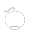 Sterling Forever Oval Cubic Zirconia Slider Bracelet In Pink