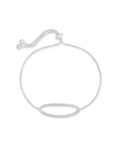 Sterling Forever Oval Cz Slider Bracelet In Silver