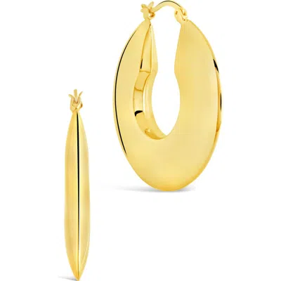 Sterling Forever Paige Flat Tube Hoop Earrings In Gold