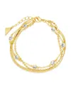 Sterling Forever Paisley Cz Layered Chain Bracelet