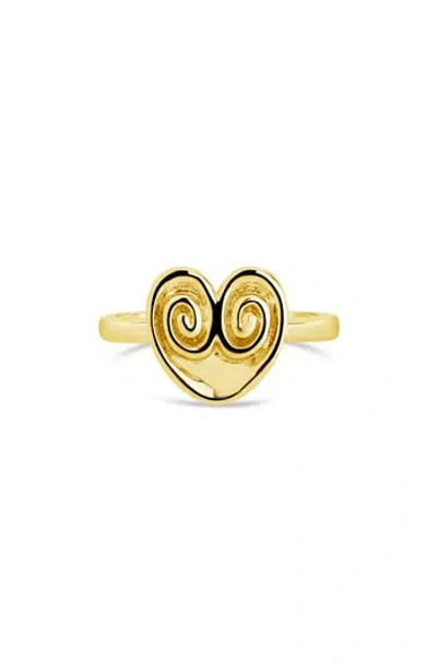 Sterling Forever Palmier Signet Ring In Gold