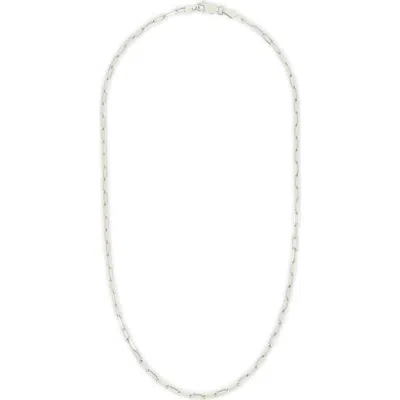 Sterling Forever Paper Clip Chain Necklace In Metallic