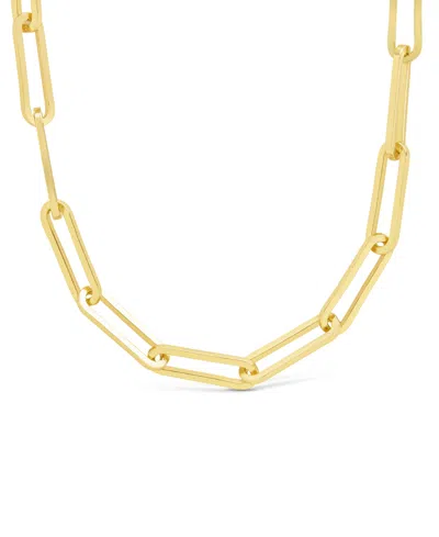 Sterling Forever Paperclip Chain Necklace In Gold
