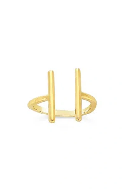 Sterling Forever Parallel Split Ring In Gold