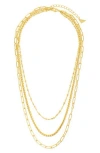Sterling Forever Parisa Layered Chain Necklace In Gold