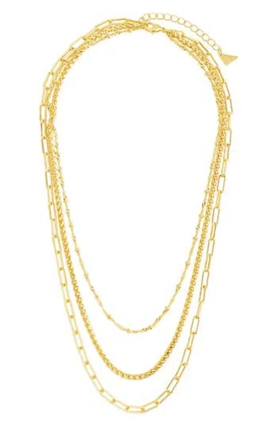Sterling Forever Parisa Layered Chain Necklace In Gold