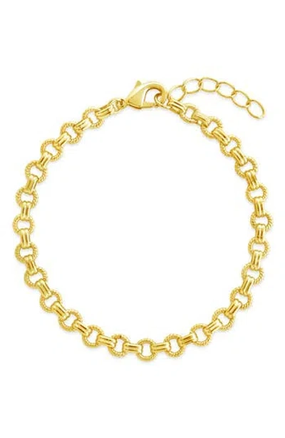 Sterling Forever Parker Textured Chain Bracelet In Gold