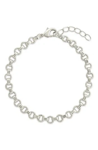 Sterling Forever Parker Textured Chain Bracelet In Metallic