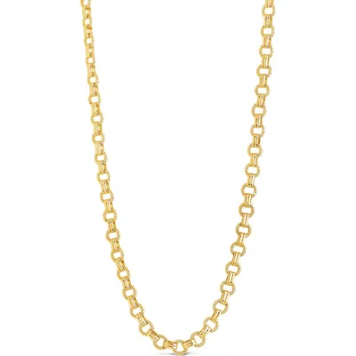 Sterling Forever Parker Textured Chain Necklace In Gold