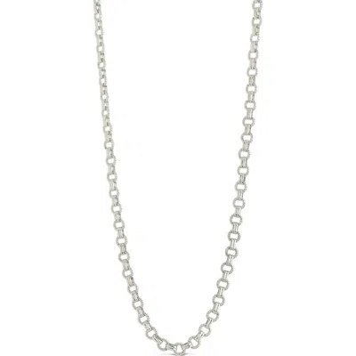 Sterling Forever Parker Textured Chain Necklace In Gray