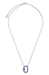 Sterling Forever Pavé Cubic Zirconia Carabiner Lock Pendant Necklace In Silver