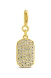 Sterling Forever Cubic Zirconia Dog Tag Charms In Gold