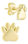 Sterling Forever Paw Print Stud Earrings