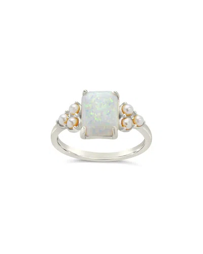 STERLING FOREVER STERLING FOREVER PEARL LANA & OPAL RING