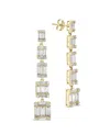 Sterling Forever Penelope Cubic Zirconia Linear Drop Earrings In Gold