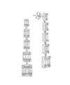 Sterling Forever Penelope Cubic Zirconia Drop Stud Earrings In Silver