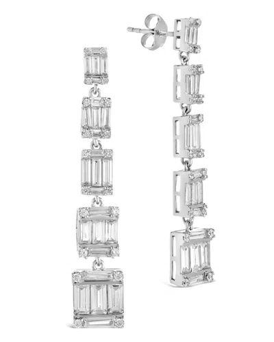 STERLING FOREVER PENELOPE CZ DROP STUD EARRINGS