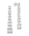 Sterling Forever Penelope Cubic Zirconia Drop Stud Earrings In Silver