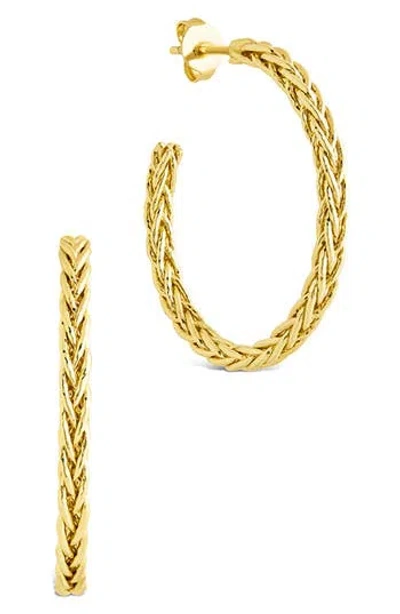 Sterling Forever Penrose Braided Hoop Earrings In Gold